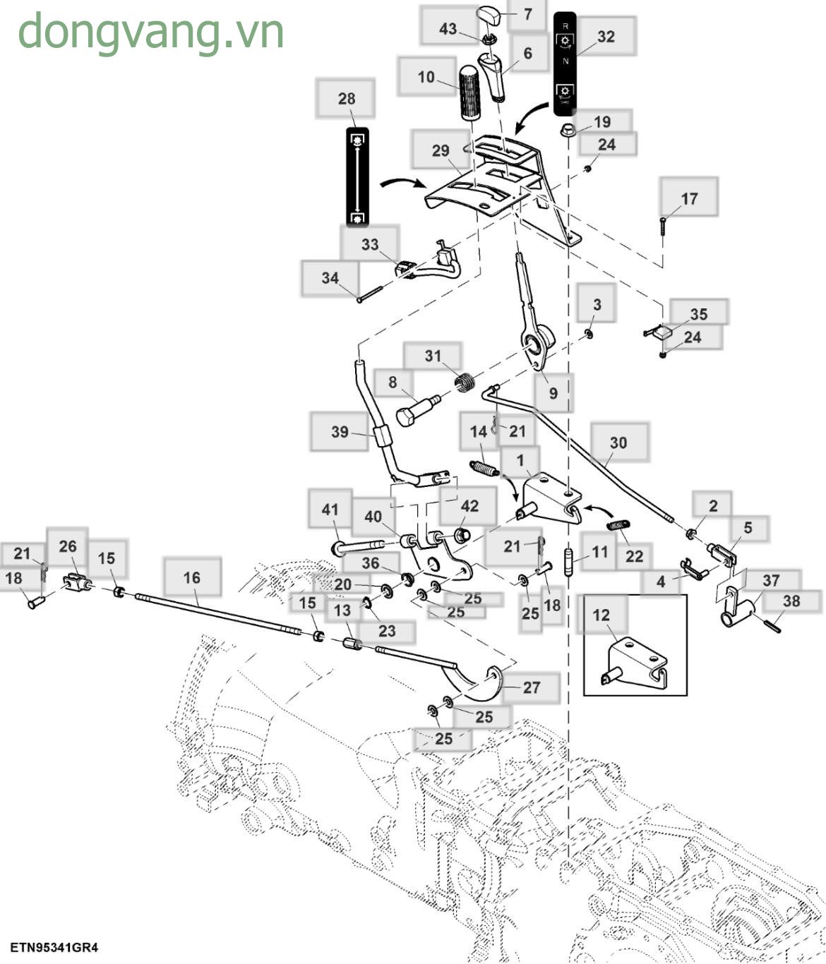 Control Lever, Dual Clutch, Reverse PTO - ST944192